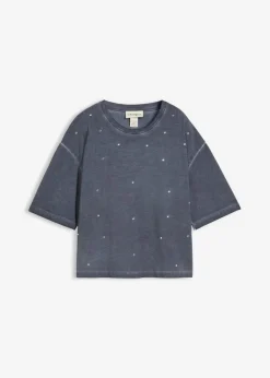 Sale Camiseta de algodón puro con piedras brillantes Mujer Camisetas