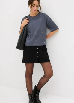 Sale Camiseta de algodón puro con piedras brillantes Mujer Camisetas