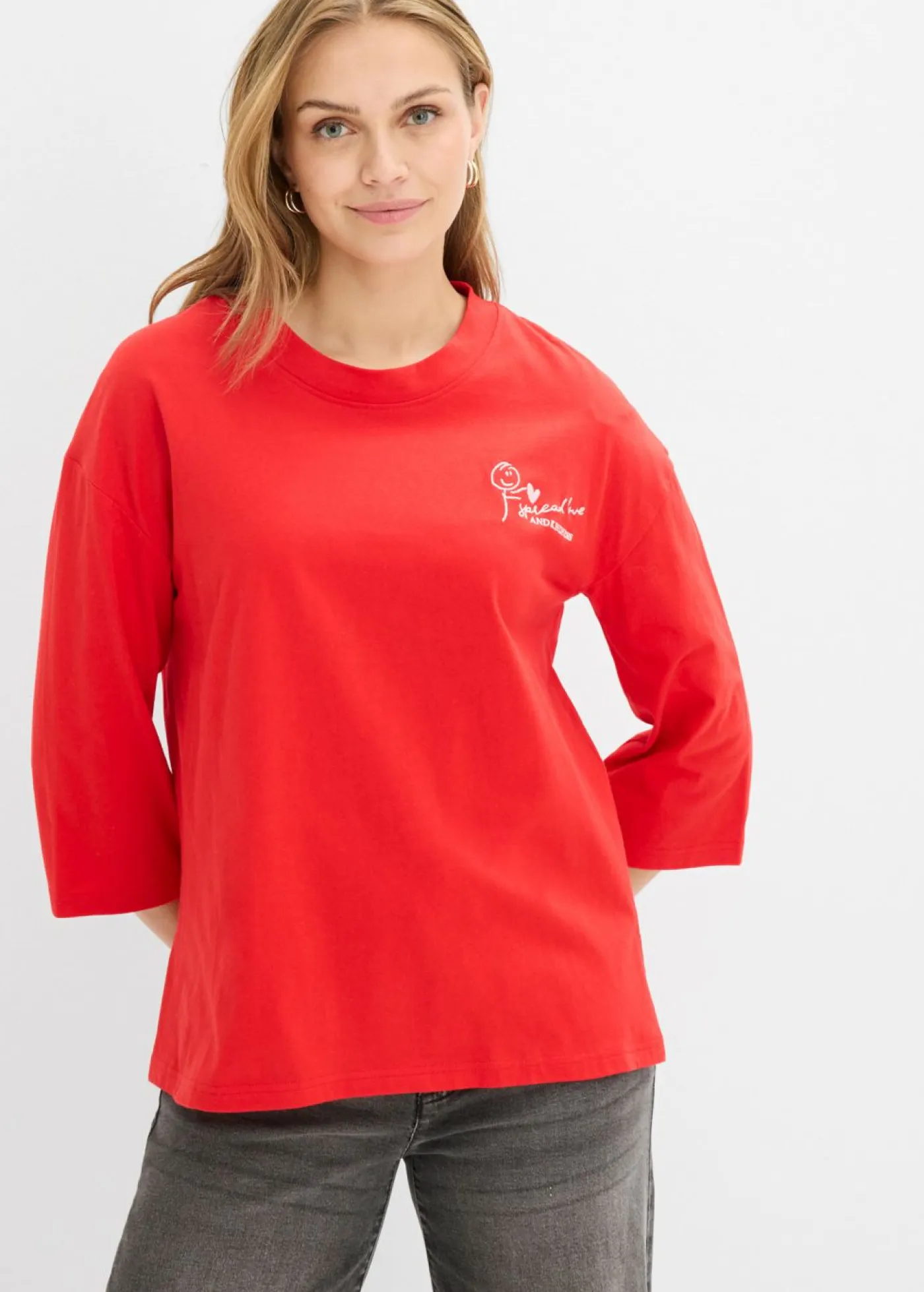 Clearance Camiseta de algodón puro con corte boxy Mujer Camisetas