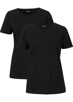 Hot Camiseta de algodón puro con manga corta (2 unidades) Mujer Básicos|Camisetas