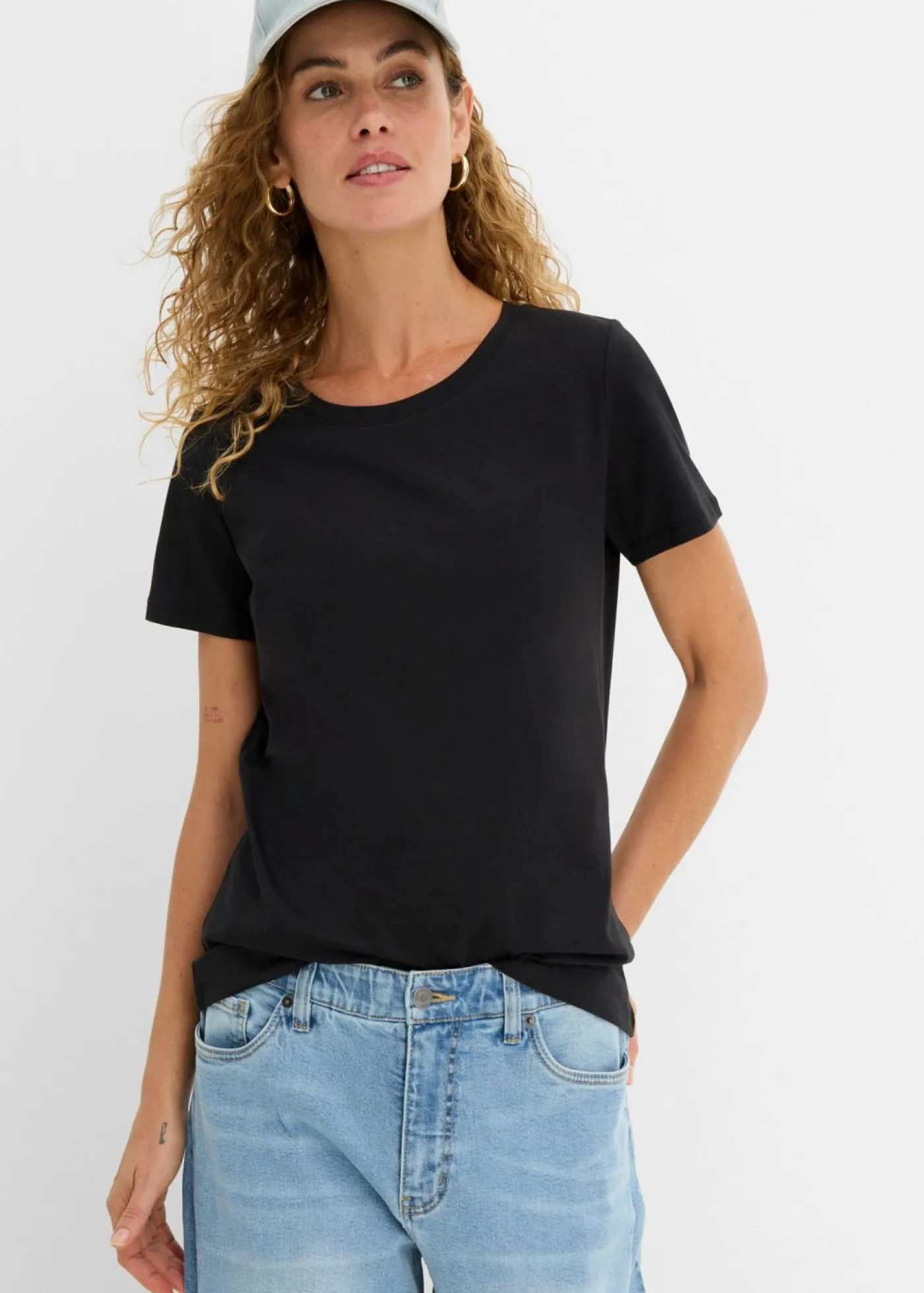Hot Camiseta de algodón puro con manga corta (2 unidades) Mujer Básicos|Camisetas