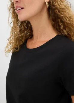 Hot Camiseta de algodón puro con manga corta (2 unidades) Mujer Básicos|Camisetas