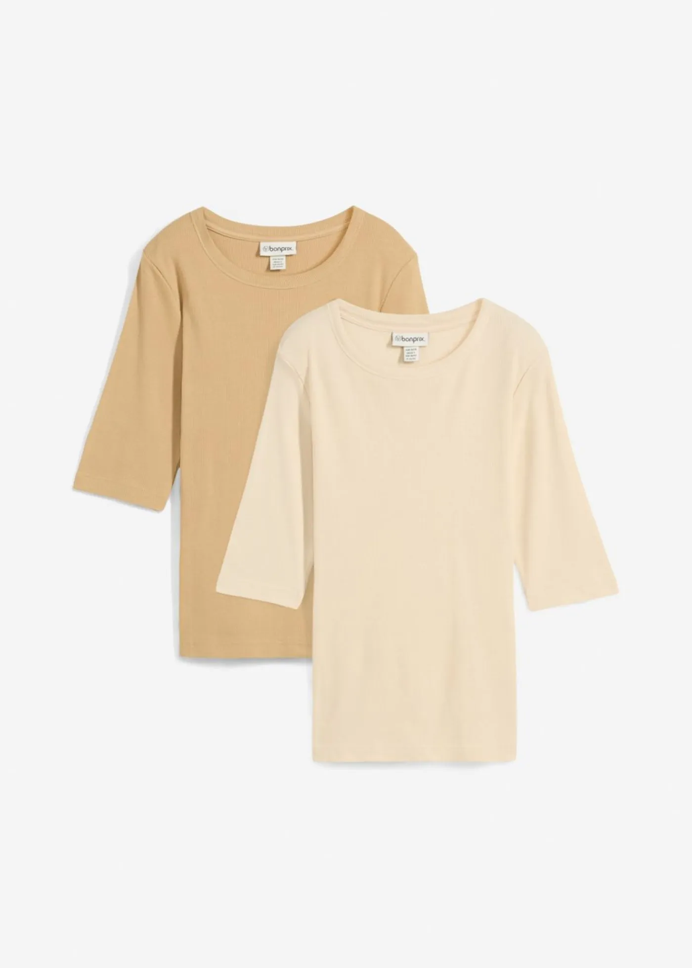 Online Camiseta de canalé con algodón orgánico (2 unidades) Mujer Básicos|Camisetas