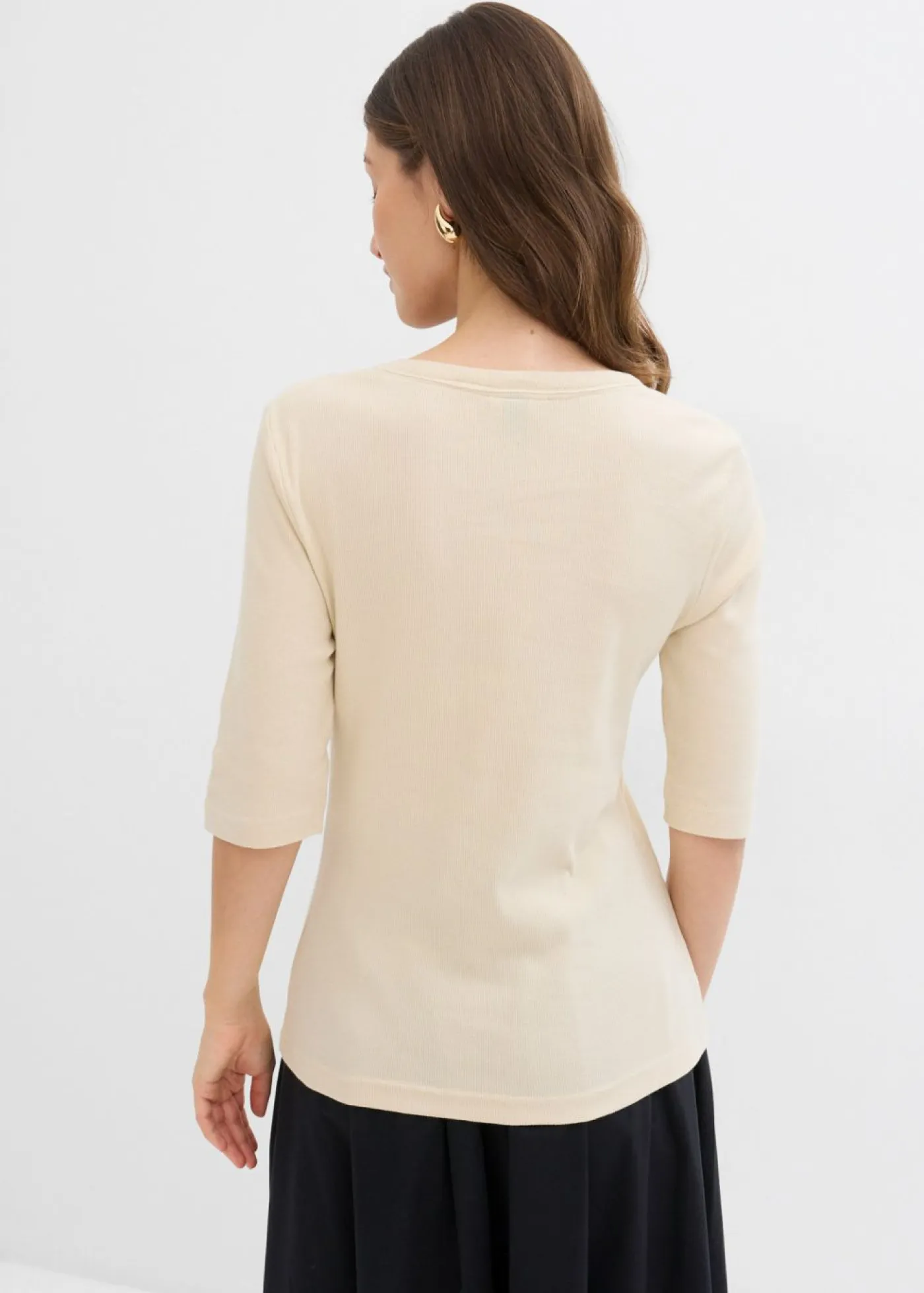 Online Camiseta de canalé con algodón orgánico (2 unidades) Mujer Básicos|Camisetas