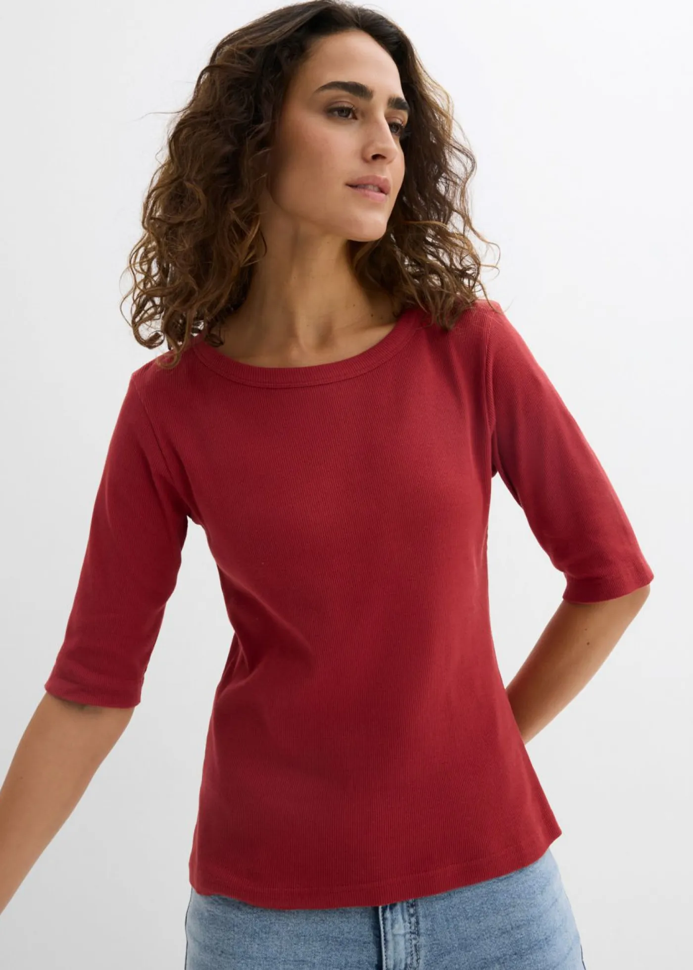 Sale Camiseta de canalé con algodón orgánico (2 unidades) Mujer Básicos|Camisetas