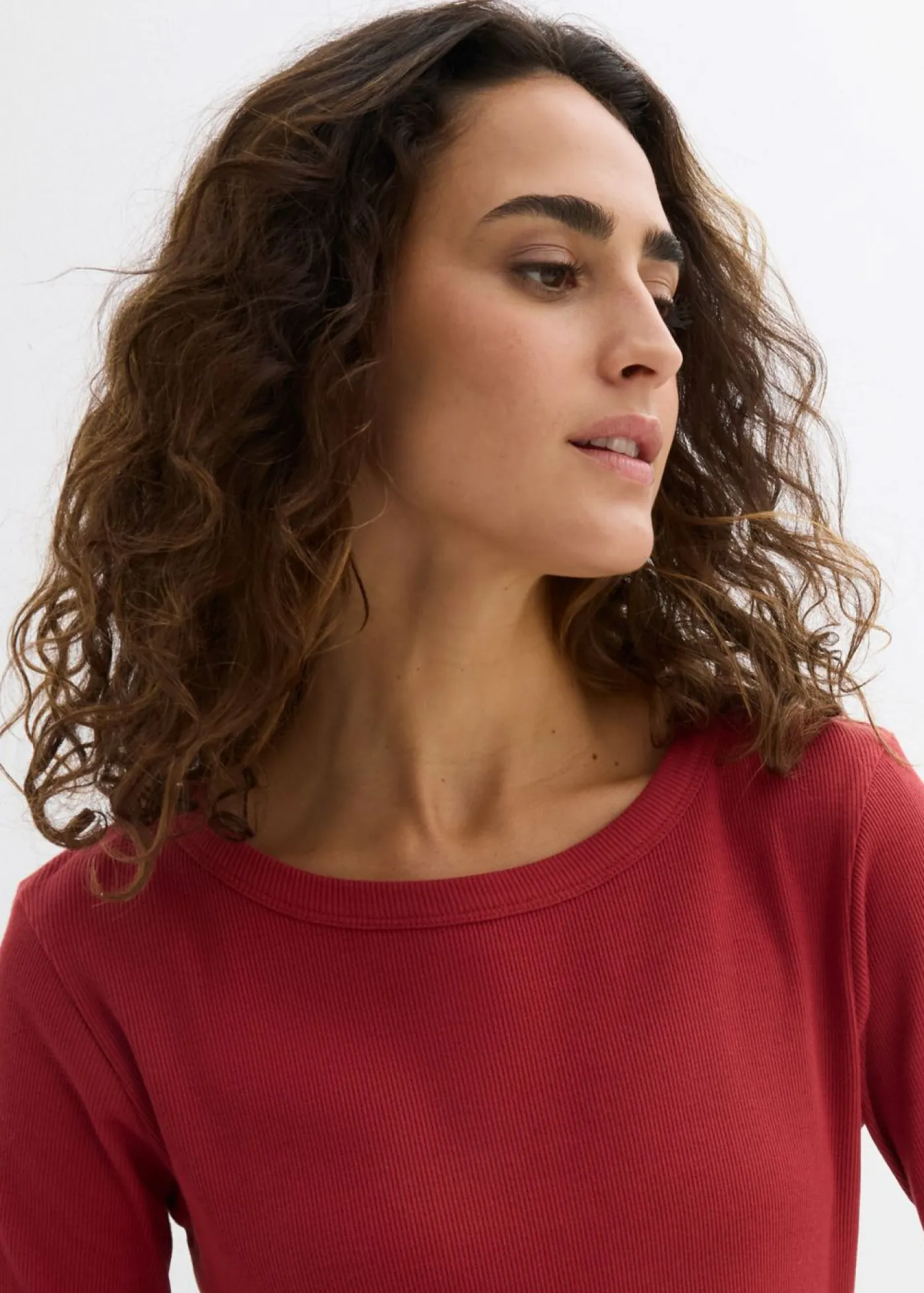 Sale Camiseta de canalé con algodón orgánico (2 unidades) Mujer Básicos|Camisetas