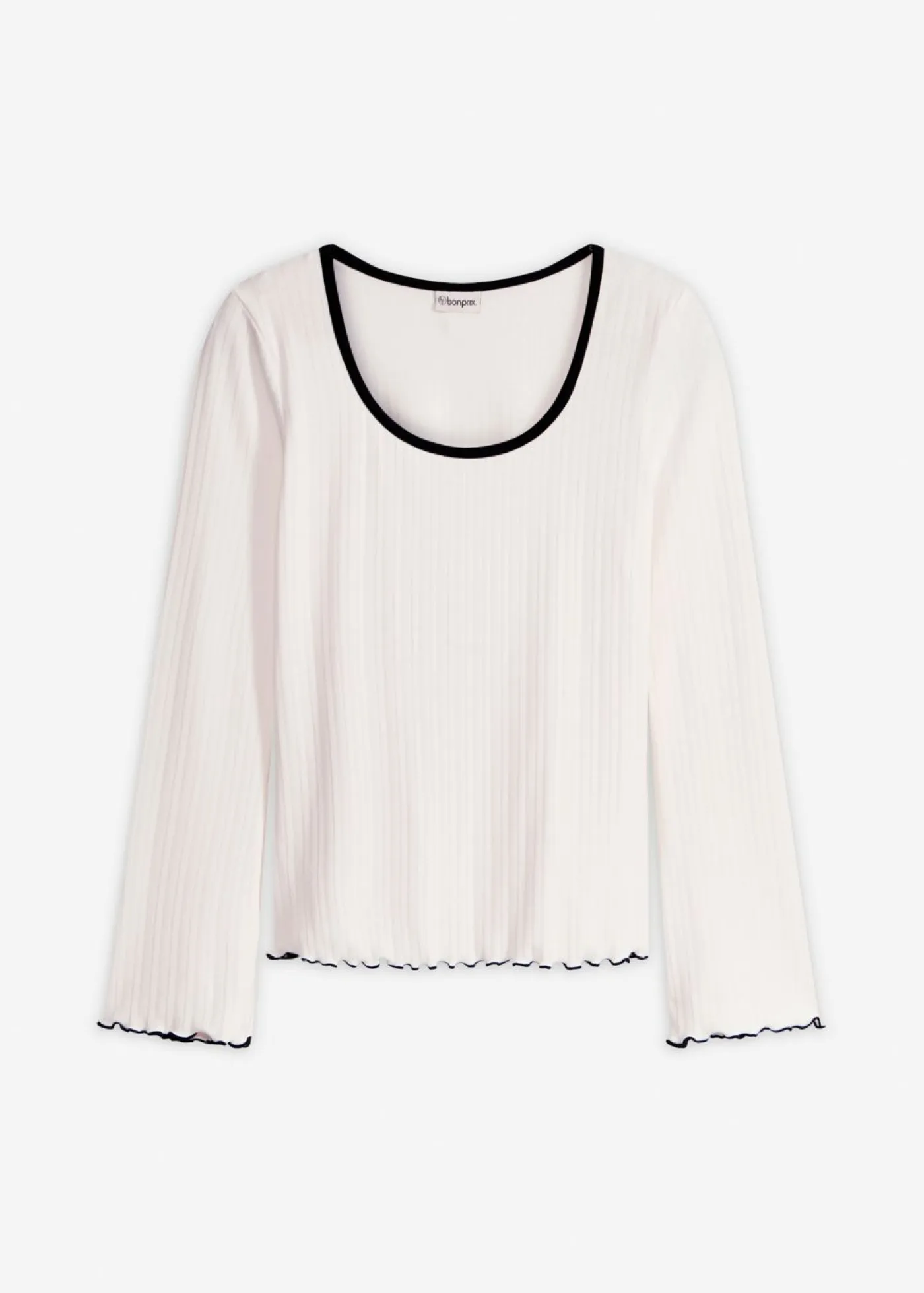Camiseta de canalé con lazo decorativo Mujer Camisetas