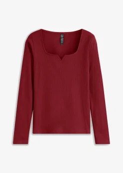 New Camiseta de canalé de algodón orgánico puro Mujer Camisetas