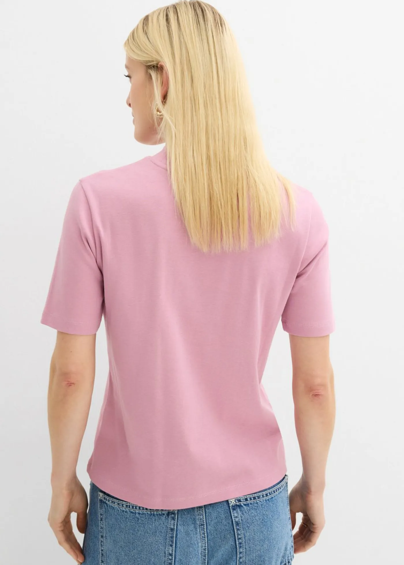New Camiseta de canalé de algodón puro Mujer Básicos|Camisetas