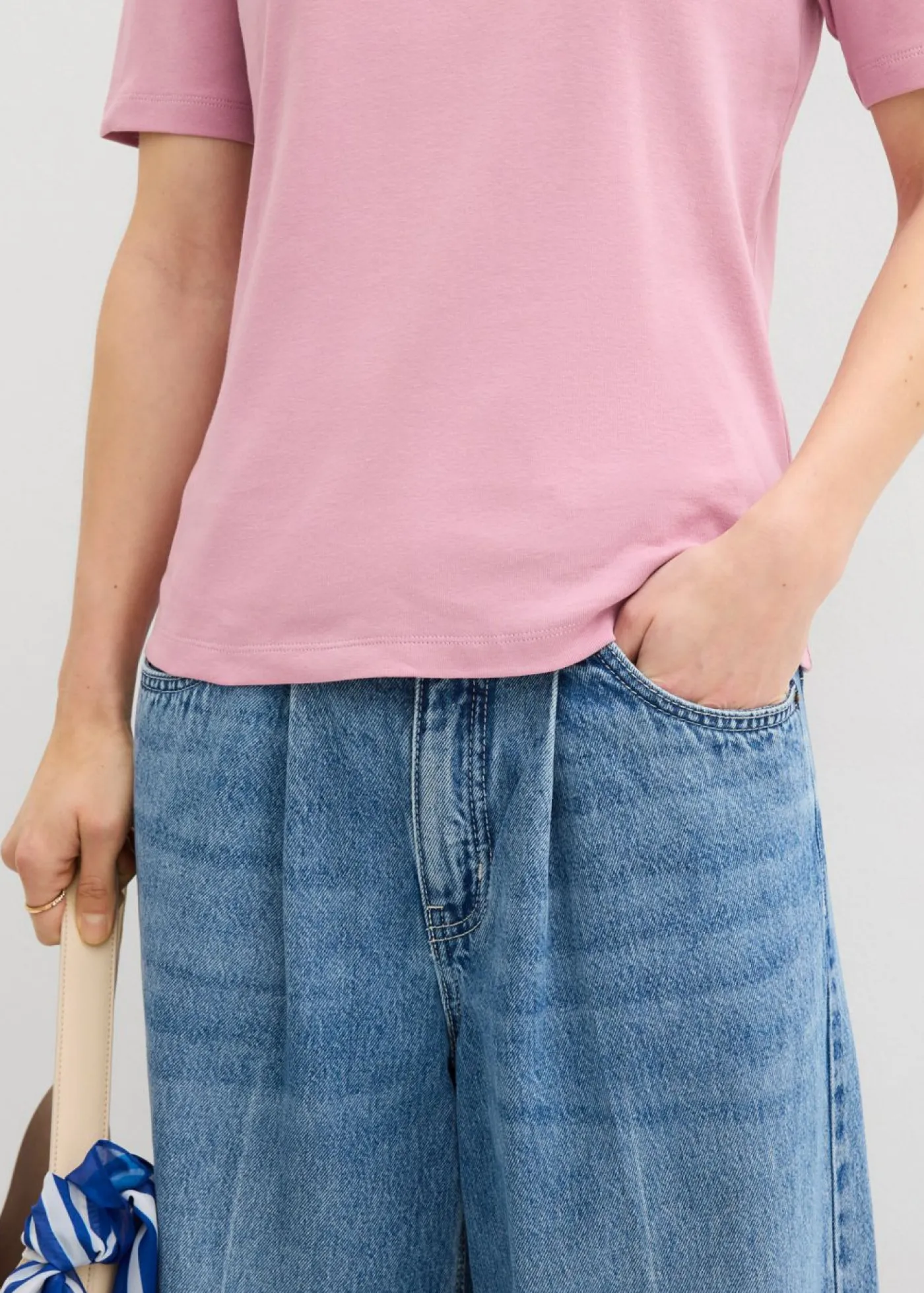 New Camiseta de canalé de algodón puro Mujer Básicos|Camisetas