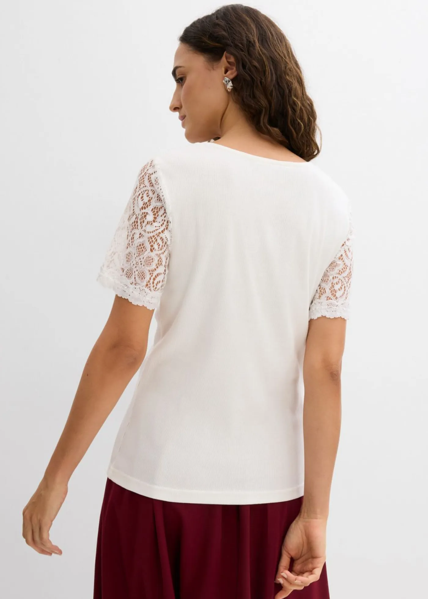 Sale Camiseta de canalé de algodón Mujer Camisetas