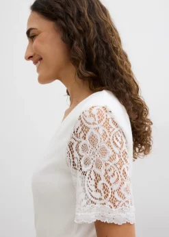 Sale Camiseta de canalé de algodón Mujer Camisetas
