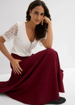 Sale Camiseta de canalé de algodón Mujer Camisetas