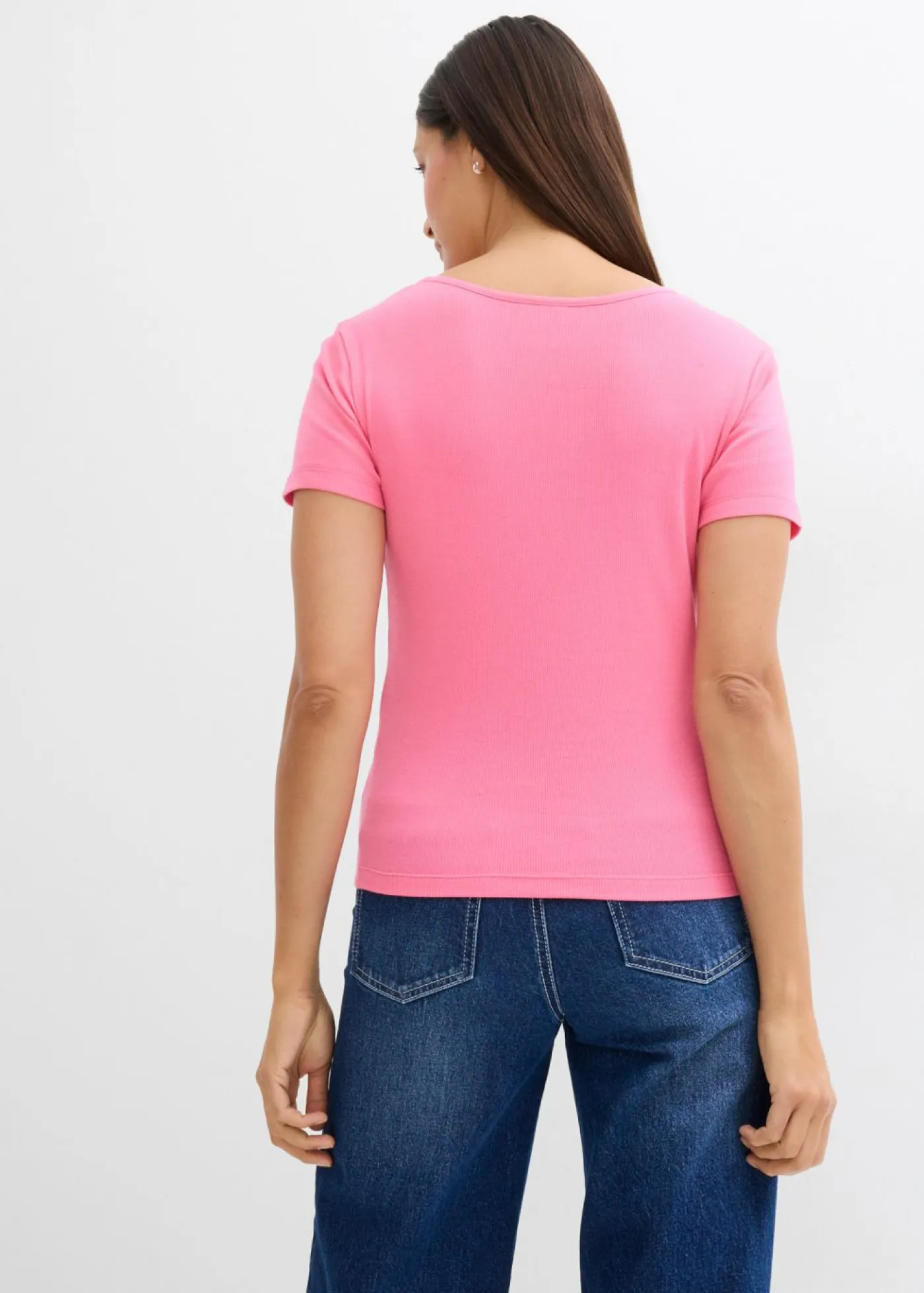 Best Camiseta de canalé de algodón orgánico puro (2 unidades) Mujer Básicos|Camisetas