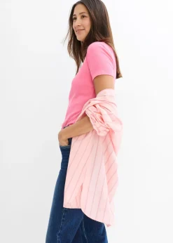 Best Camiseta de canalé de algodón orgánico puro (2 unidades) Mujer Básicos|Camisetas