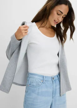 Clearance Camiseta de canalé de algodón orgánico puro (2 unidades) Mujer Básicos|Camisetas