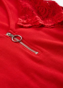 Camiseta de canalé de algodón Mujer Camisetas