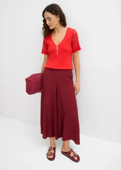 Camiseta de canalé de algodón Mujer Camisetas