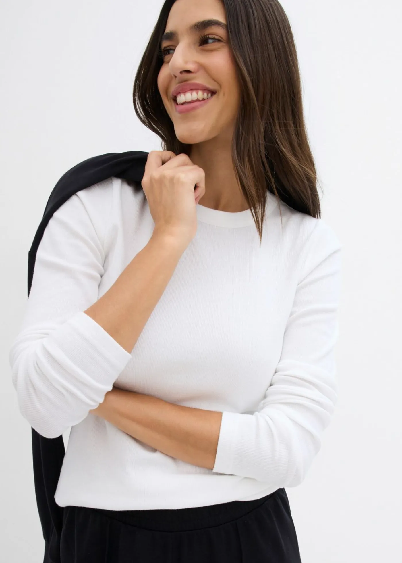 Discount Camiseta de canalé de algodón orgánico puro (2 unidades) Mujer Básicos|Camisetas