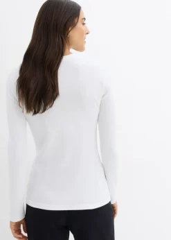 Discount Camiseta de canalé de algodón orgánico puro (2 unidades) Mujer Básicos|Camisetas