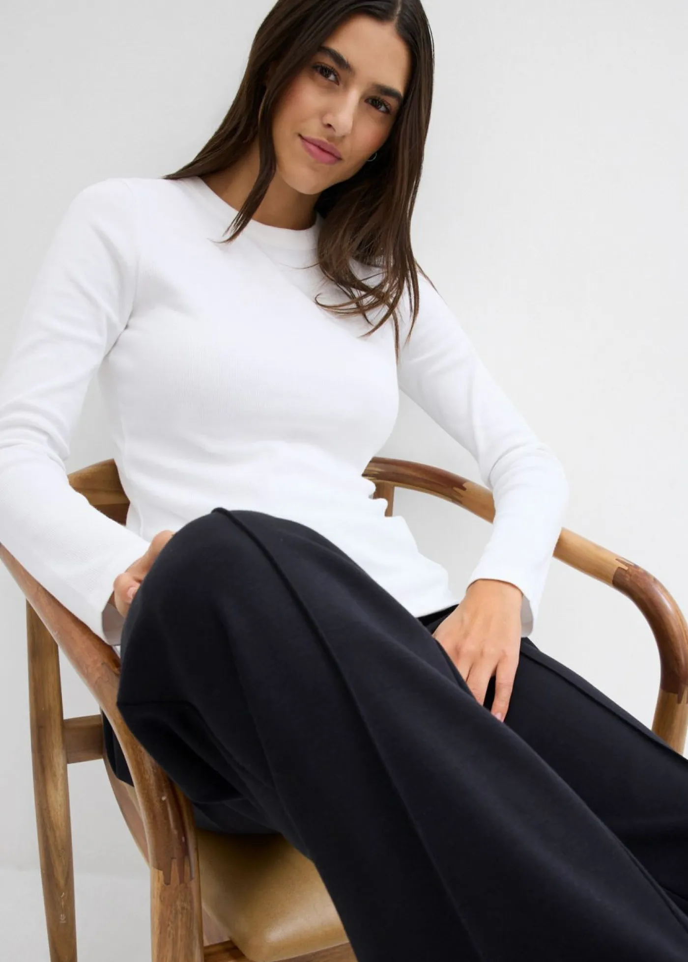 Discount Camiseta de canalé de algodón orgánico puro (2 unidades) Mujer Básicos|Camisetas
