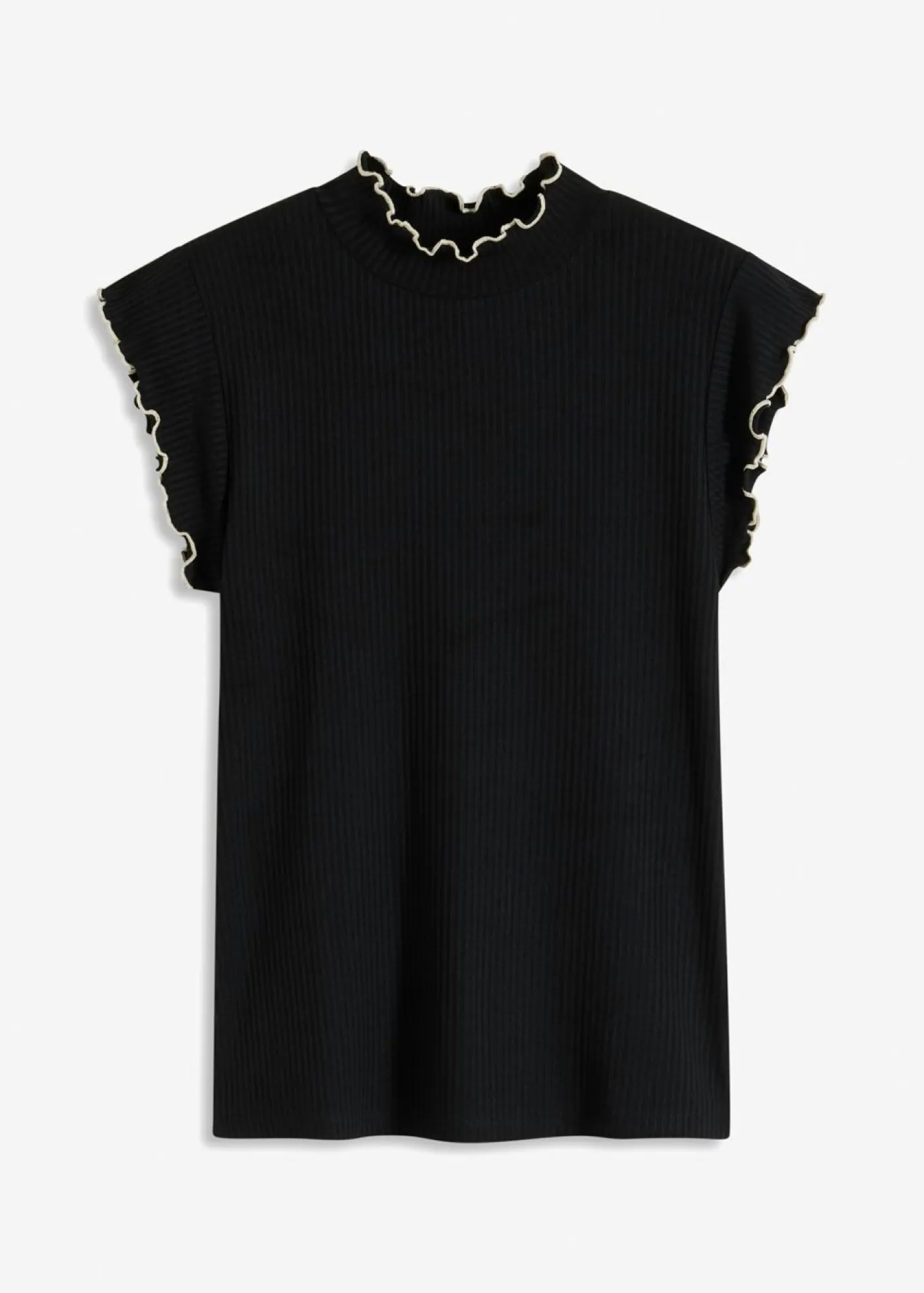 Camiseta de canalé de mezcla de viscosa Mujer Camisetas|Novedades