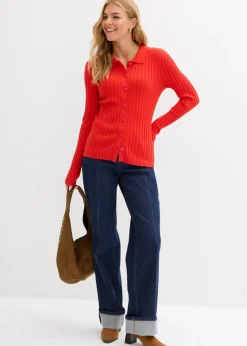 Sale Camiseta de canalé de mezcla de viscosa fluida Mujer Camisetas