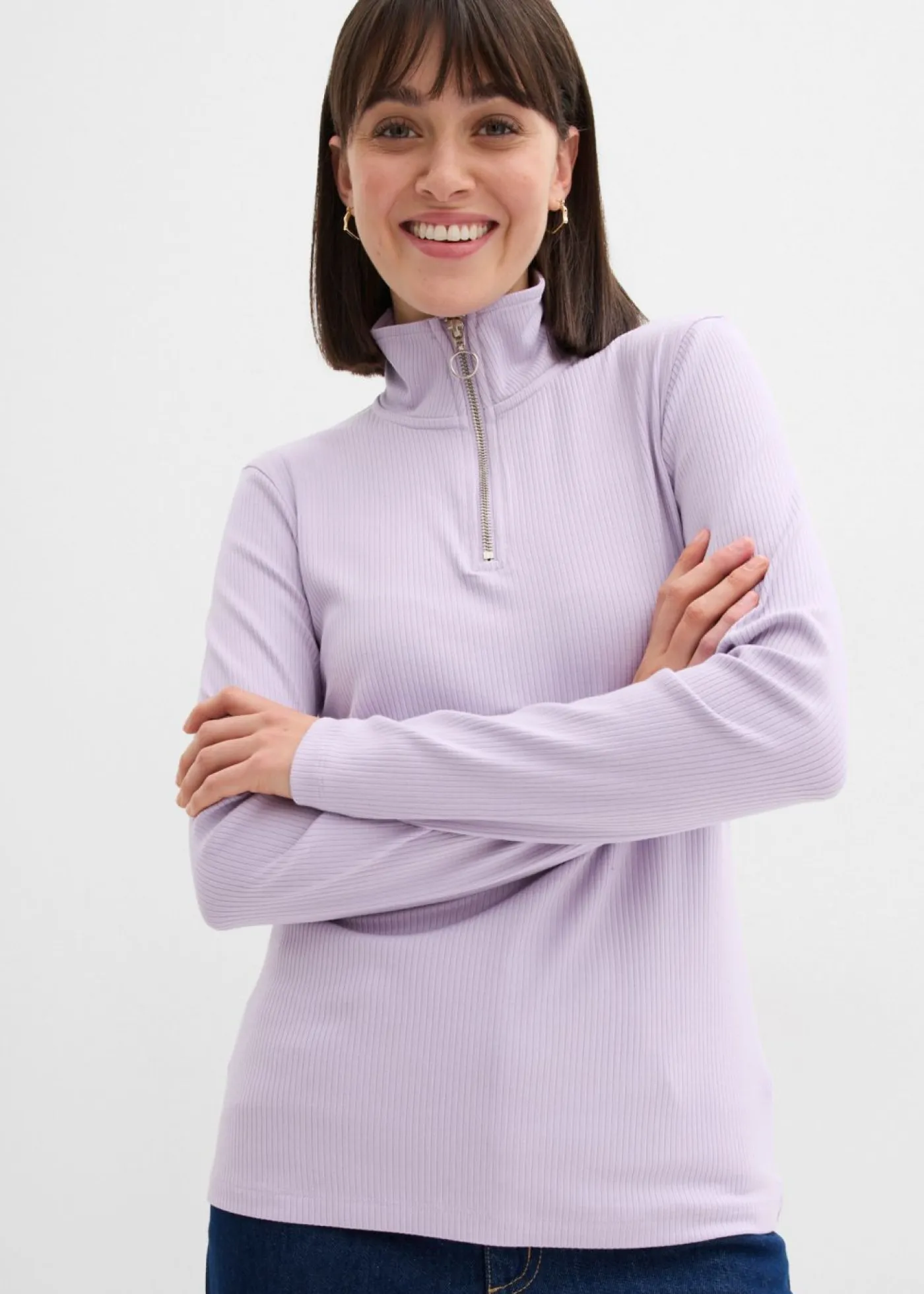 Camiseta de canalé de mezcla de viscosa suave Mujer Camisetas