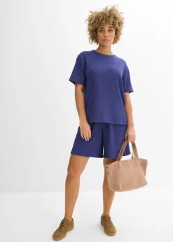 New Camiseta de crepé Mujer Conjuntos De Ropa|Camisetas
