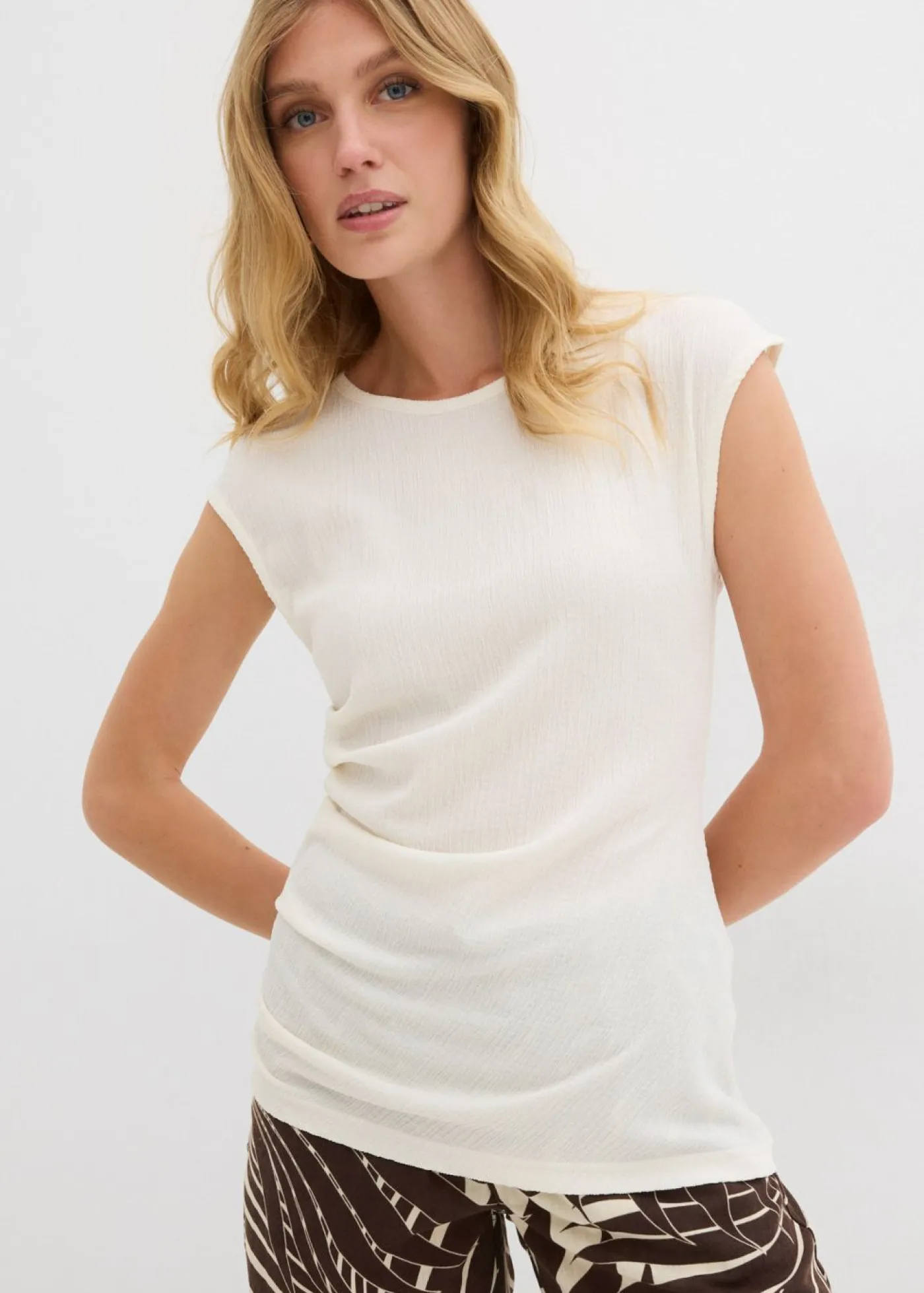 Online Camiseta de crepé estructurado Mujer Camisetas