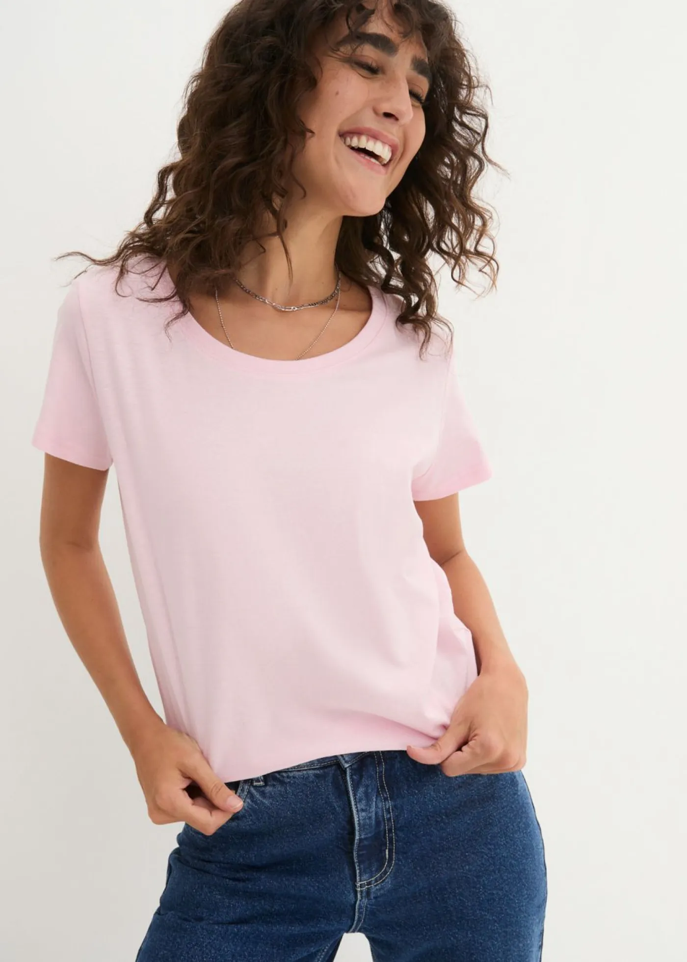 Sale Camiseta de cuello redondo y manga corta (5 unidades) Mujer Básicos|Camisetas
