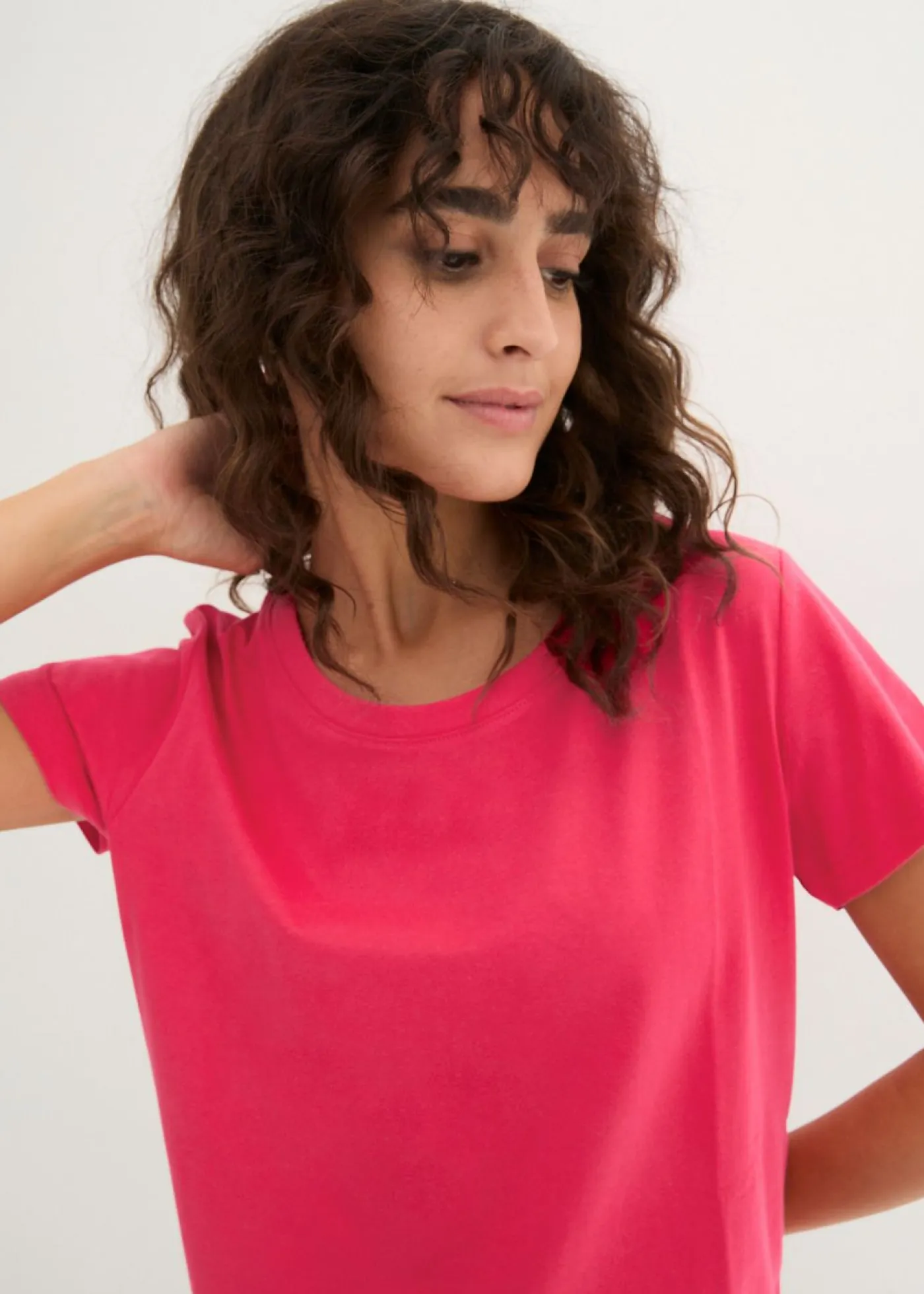 Hot Camiseta de cuello redondo y manga corta (5 unidades) Mujer Básicos|Camisetas