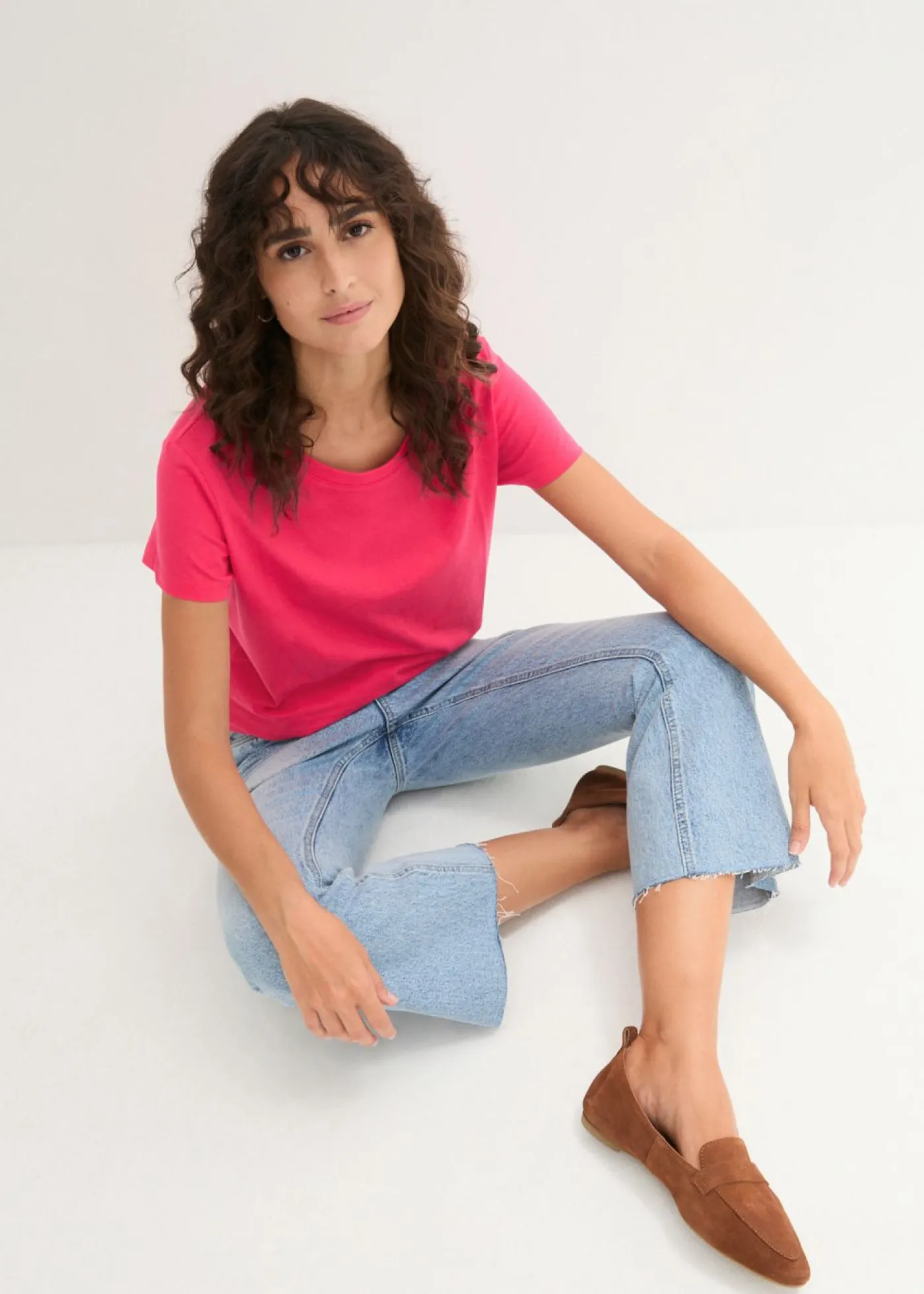 Hot Camiseta de cuello redondo y manga corta (5 unidades) Mujer Básicos|Camisetas