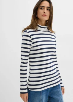 New Camiseta de cuello vuelto de algodón orgánico puro Mujer Básicos|Camisetas