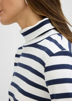 New Camiseta de cuello vuelto de algodón orgánico puro Mujer Básicos|Camisetas