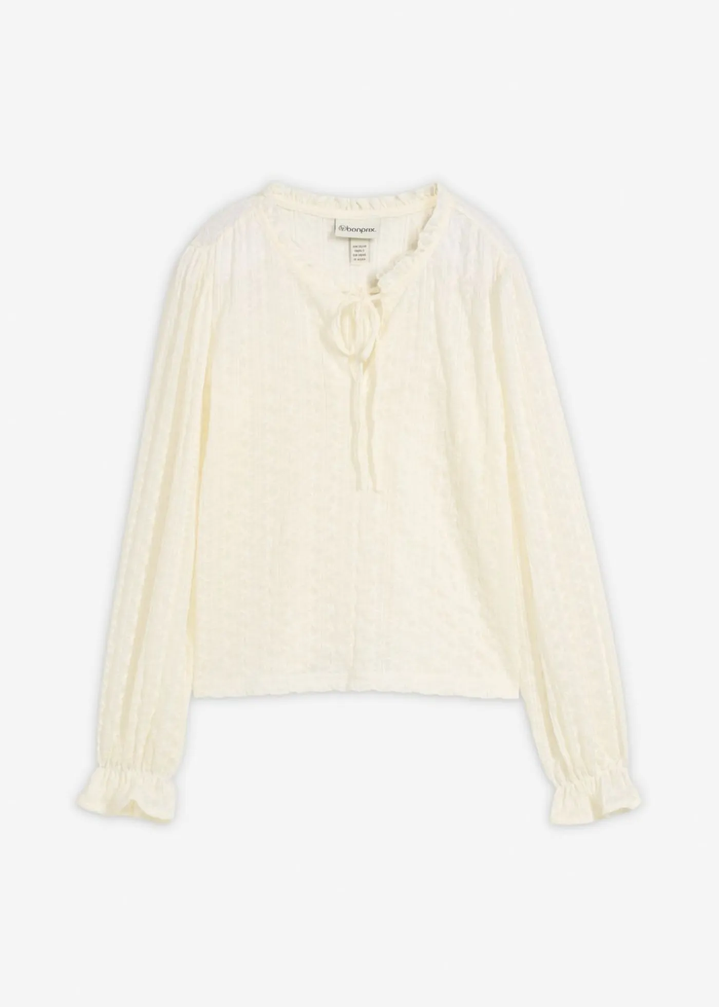 Clearance Camiseta de encaje con mangas abullonadas Mujer Camisetas|Novedades