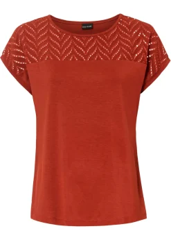 Discount Camiseta de encaje de viscosa suave Mujer Camisetas|Novedades
