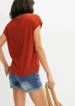 Discount Camiseta de encaje de viscosa suave Mujer Camisetas|Novedades