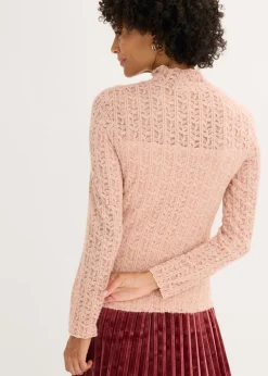 Sale Camiseta de encaje y cuello vuelto Mujer Camisetas