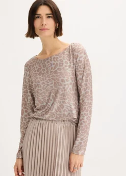 Online Camiseta de leopardo con estampado brillante Mujer Camisetas