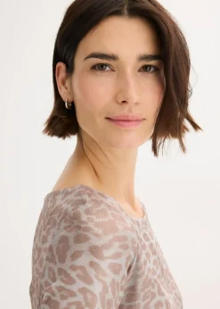 Online Camiseta de leopardo con estampado brillante Mujer Camisetas