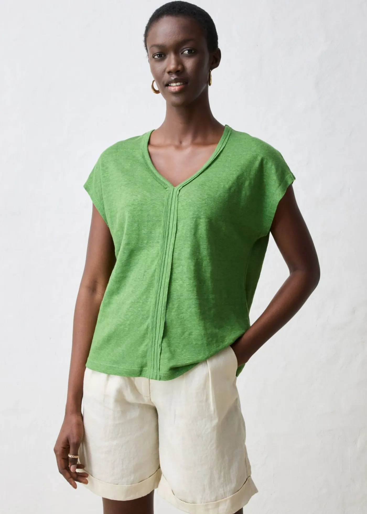 New Camiseta de lino puro Mujer Premium|Camisetas