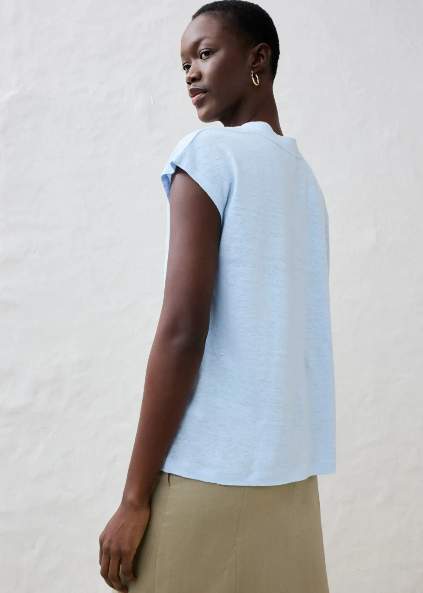 Clearance Camiseta de lino puro Mujer Premium|Camisetas