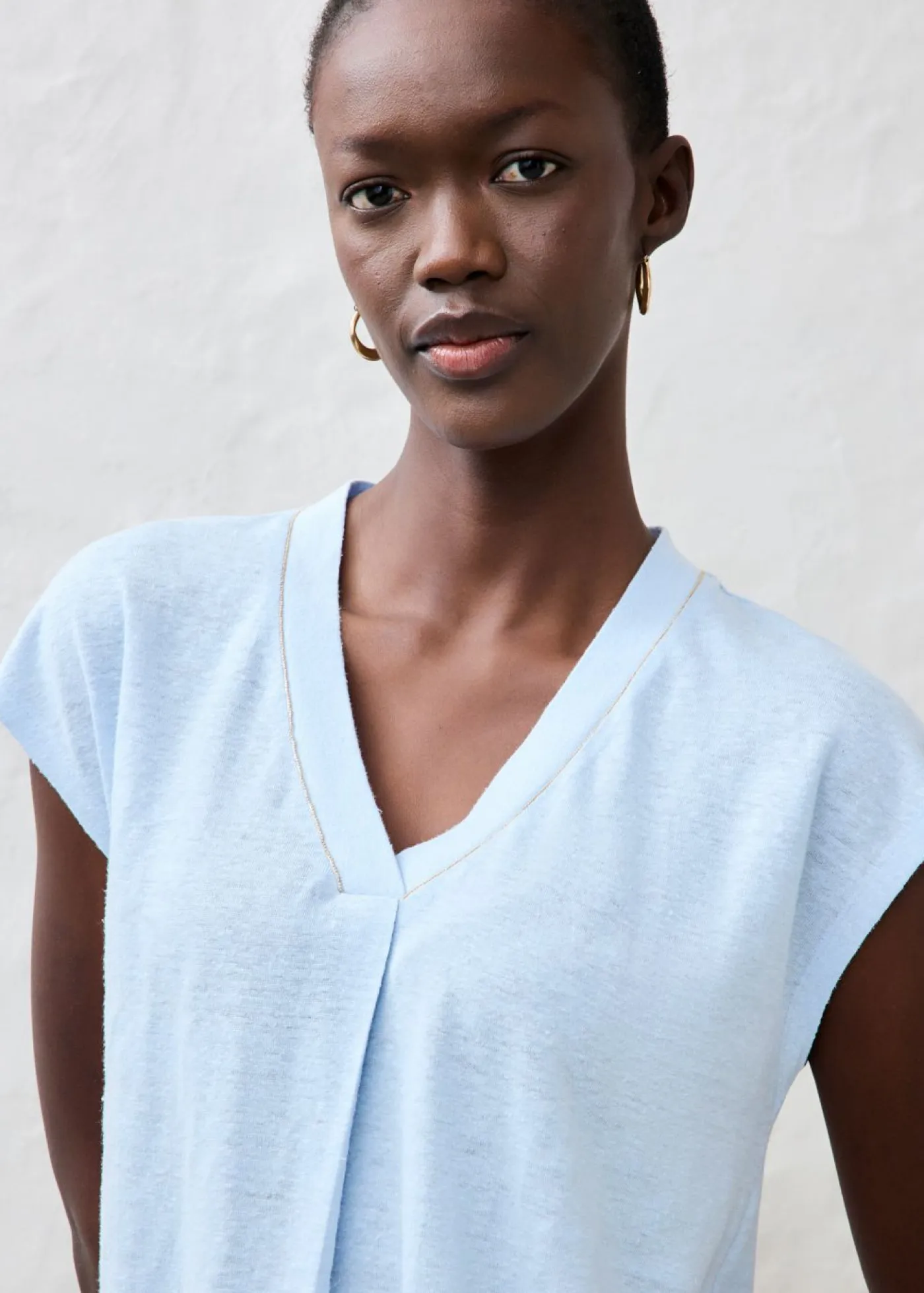 Clearance Camiseta de lino puro Mujer Premium|Camisetas