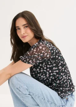 Clearance Camiseta de malla delicada Mujer Camisetas|Novedades
