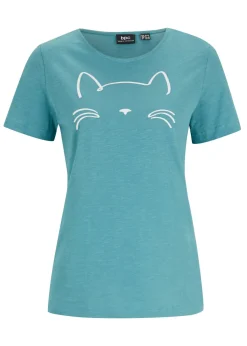 Best Camiseta de manga corta con estampado de gatos Mujer Camisetas