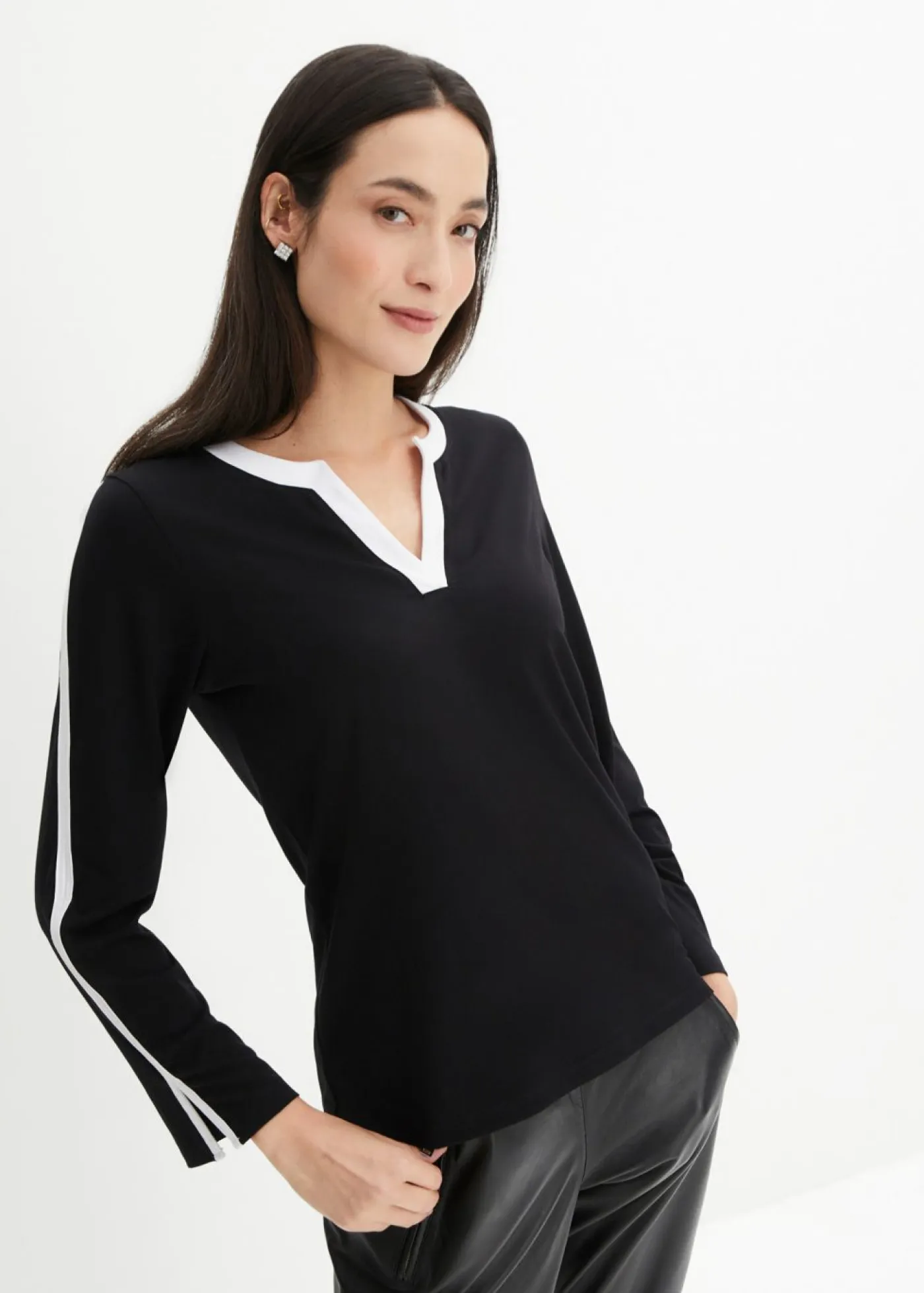 Outlet Camiseta de manga larga con abertura Mujer Camisetas