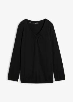 Camiseta de manga larga con elástico de algodón puro Mujer Camisetas