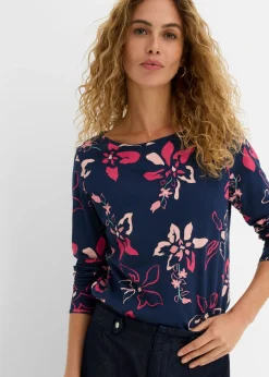 Online Camiseta de manga larga con estampado floral Mujer Camisetas