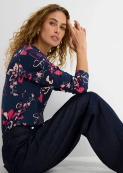 Online Camiseta de manga larga con estampado floral Mujer Camisetas